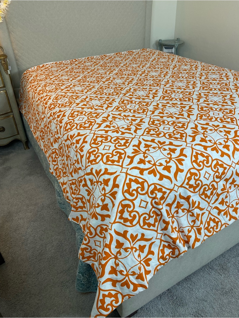 IKEA Orange and White Patterned Duvet Cover